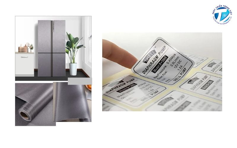 Ứng dụng decal xước màu vàng/bạc